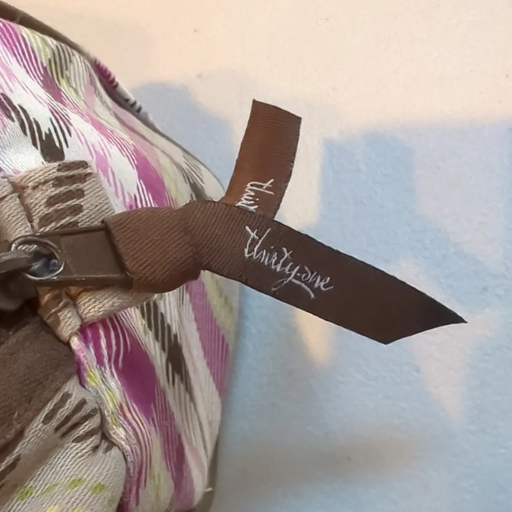 Thirty One Plaid Toiletry/Cosmetic Bag. Monogram Initial 'S